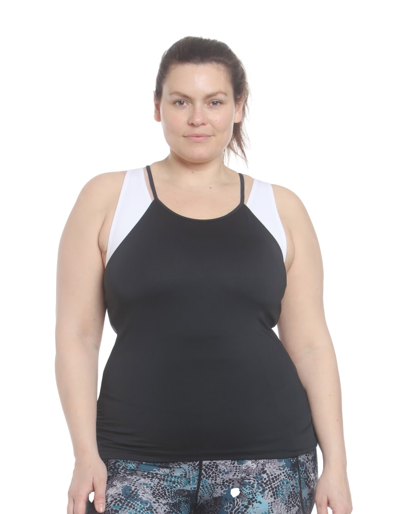 Front of plus size Emaline Sporty Racerback Tank by Spalding | Dia&Co | dia_product_style_image_id:197733
